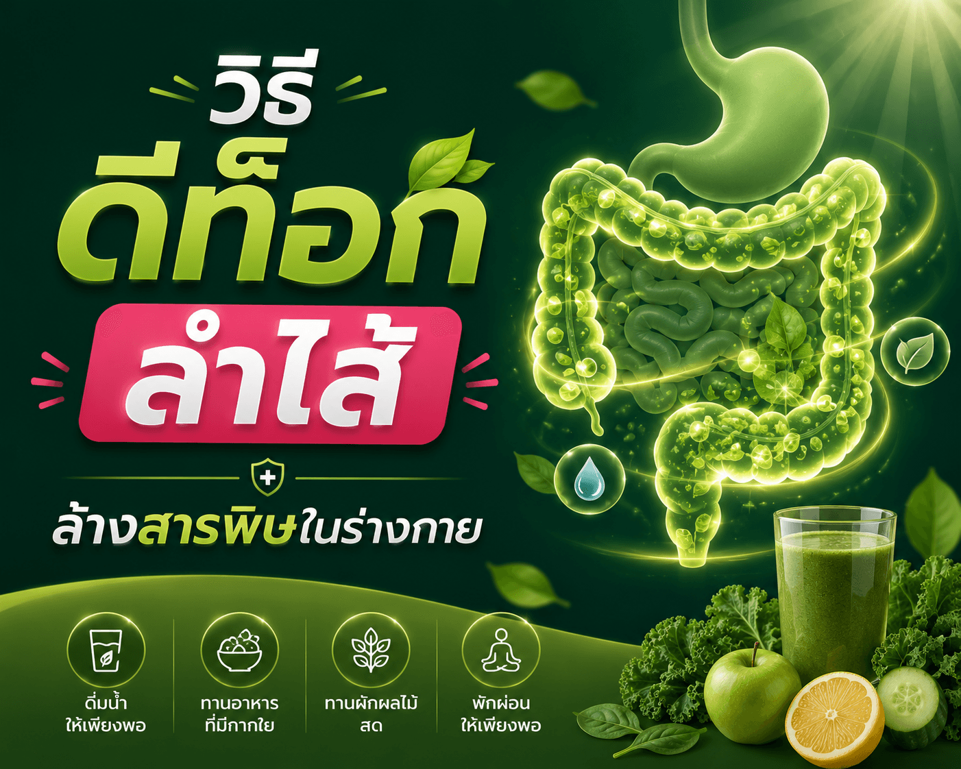 วิธีดีท็อกลำไส้ ล้างสารพิษในร่างกาย